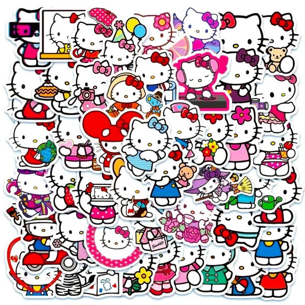 Hello Kitty Stickers Sanrio 50pc Waterproof Vinyl Bottle Laptop Phone Luggage